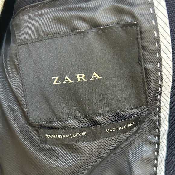 Zara Men's Navy Over Coat - Picture 5 of 15